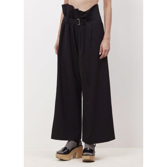 Totokaelo Pants - Totokaelo Black Parviz Pant Paperbag Waist Belted
